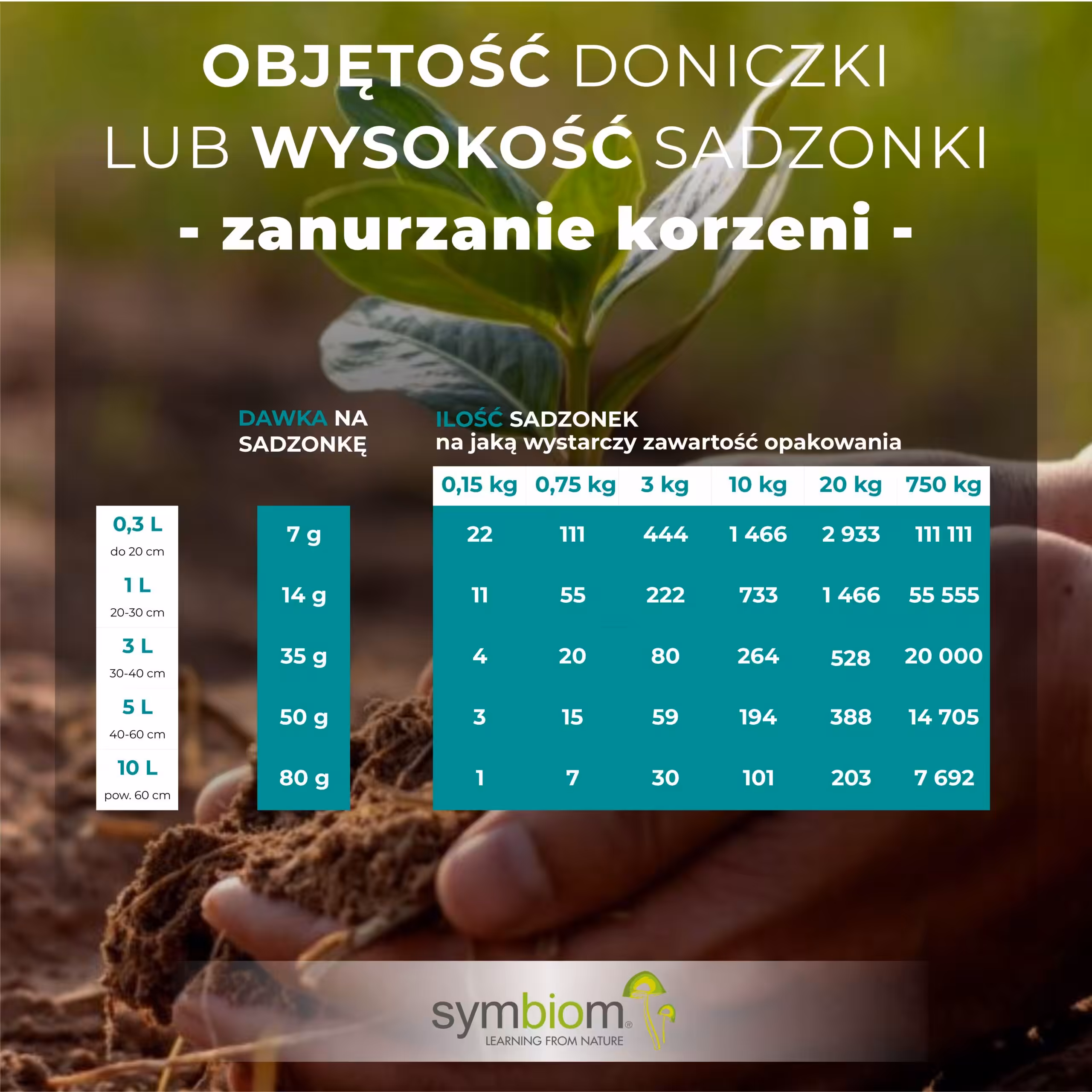 Dawkowanie - zanurzanie korzeni. Grzyby mikoryzowe Symbivit z Trichodermą